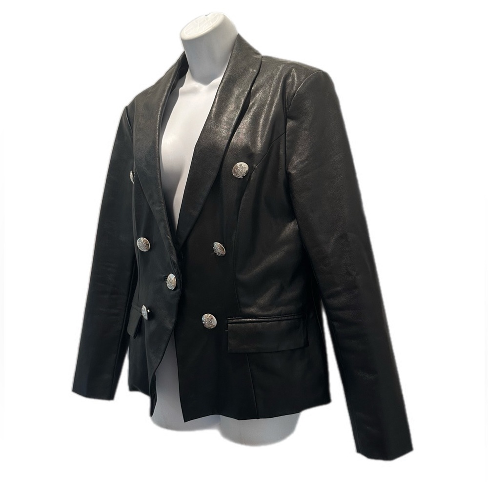 INC Faux‎ Leather Blazer Jacket